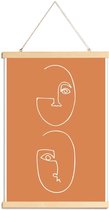 JUNIQE - Posterhanger Coupling -60x90 /Bruin & Oranje