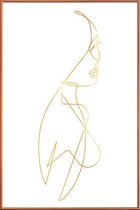 JUNIQE - Poster met kunststof lijst Femme I gouden -13x18 /Goud & Wit