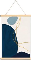 JUNIQE - Posterhanger Mindfulness gouden -30x45 /Blauw & Goud