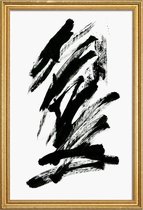 JUNIQE - Poster met houten lijst Black Abstract -60x90 /Wit & Zwart