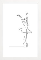 JUNIQE - Poster in houten lijst Ballet -60x90 /Wit & Zwart