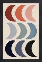 JUNIQE - Poster in houten lijst Crescents -40x60 /Kleurrijk