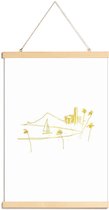 JUNIQE - Posterhanger Hawaii gouden -40x60 /Goud & Wit