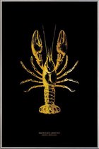 JUNIQE - Poster met kunststof lijst American Lobster gouden -30x45