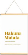 JUNIQE - Posterhanger Hakuna Matata gouden -20x30 /Goud & Wit