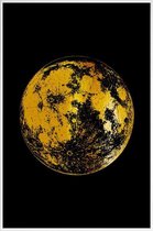 JUNIQE - Poster met kunststof lijst Lunar gouden -30x45 /Goud & Zwart