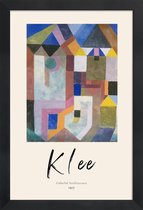 JUNIQE - Poster in houten lijst Klee - Colorful Architecture -30x45