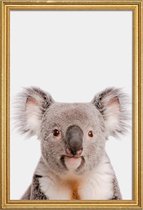 JUNIQE - Poster met houten lijst Koala -13x18 /Grijs & Ivoor