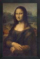 JUNIQE - Poster met houten lijst Da Vinci – Mona Lisa -13x18 /Bruin &