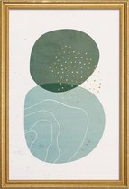 JUNIQE - Poster met houten lijst Foam -13x18 /Groen & Turkoois