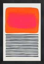 JUNIQE - Poster in houten lijst Sunset Ripples -20x30 /Oranje & Roze