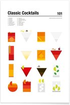 JUNIQE - Poster Klassieke cocktails - minimalistisch -40x60 /Rood &