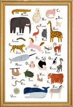 JUNIQE - Poster met houten lijst Animal Friends II -40x60 /Kleurrijk