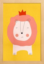 JUNIQE - Poster in houten lijst Lion King -60x90 /Kleurrijk