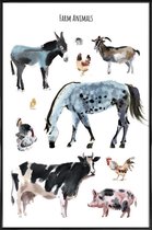 JUNIQE - Poster in kunststof lijst Farm Animals -40x60 /Bruin & Grijs