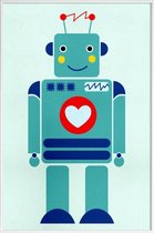 JUNIQE - Poster in kunststof lijst Robot with a Heart -60x90