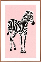 JUNIQE - Poster met kunststof lijst Zebra Pink -60x90 /Roze