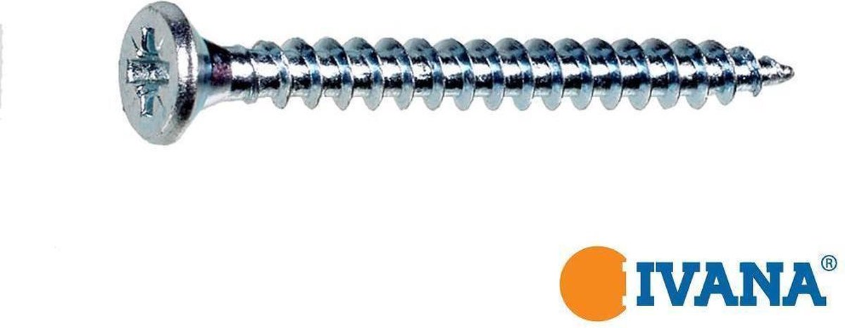 Ivana schroeven verzinkt Pozidrive PZ-1 platverzonken kop 2 5 x 13 mm 200 stuks