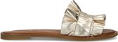 Mrs Keizer by Manfield - Dames - Goudkleurige leren slippers met ruffles - Maat 39