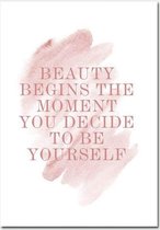 Beauty Poster Quote - 60x80cm Canvas - Multi-color