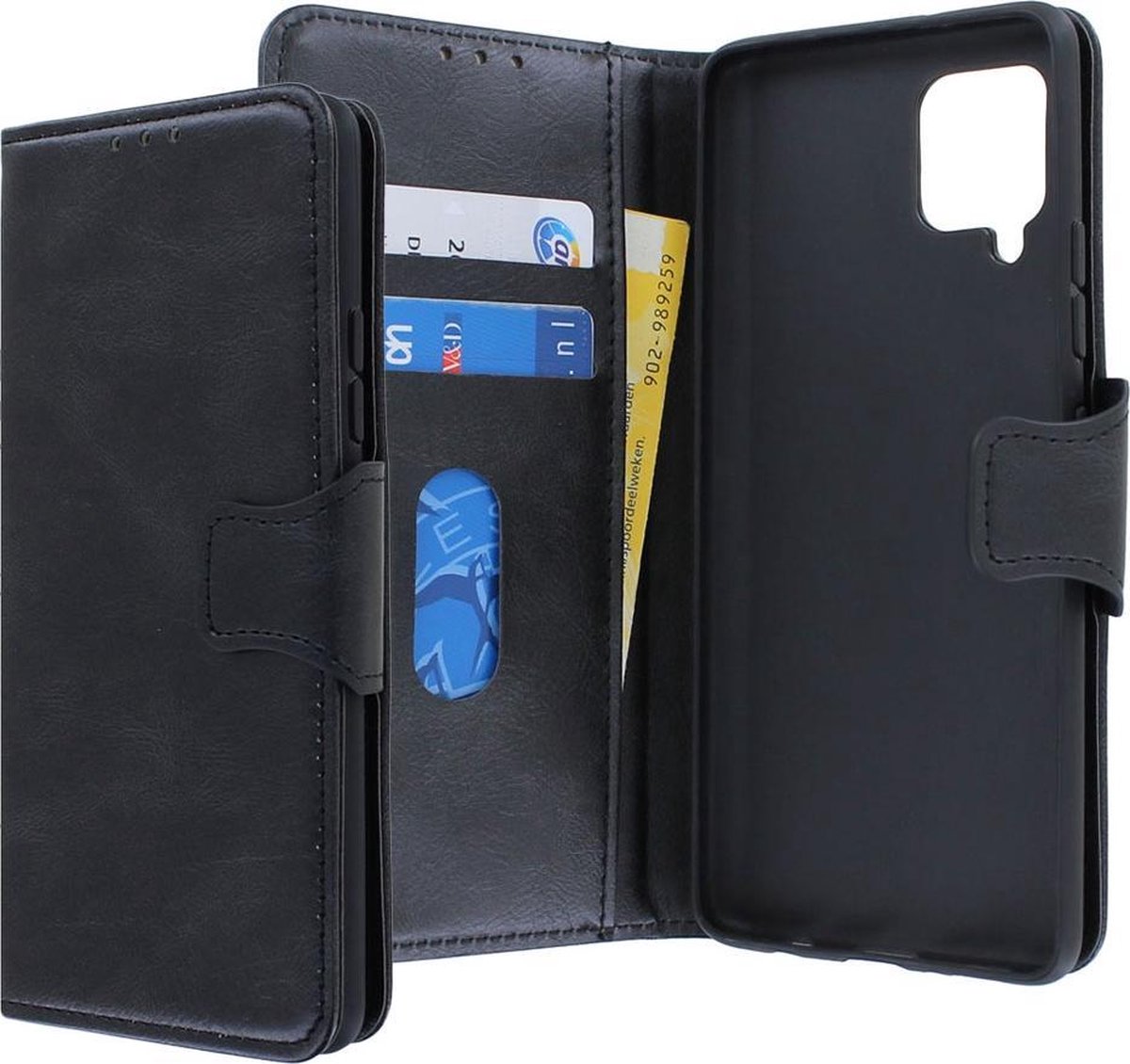 CaseBoutique Bookcase hoesje geschikt voor Samsung Galaxy A42 - Effen Zwart - Kunstleer