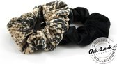 Set scrunchies zwart / snake