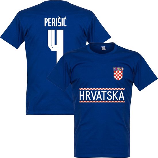 Kroatië Perisic Team T-Shirt 2021-2022 - Blauw - S