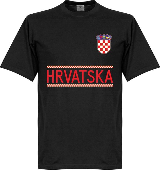 Kroatië Team T-Shirt 2021-2022 - Zwart - 4XL