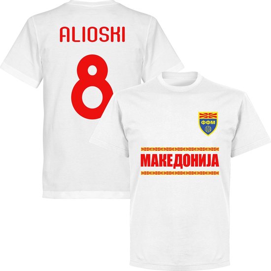 Noord Macedonië Alioshi Team T-Shirt - Wit - S