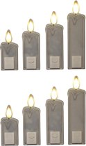 Set van 8x stuks kaarsen raamstickers met licht 27 cm raamversiering/raamdecoratie - Raamsticker met verlichting