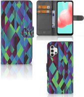 Bookcase Samsung Galaxy A32 5G Hoesje Abstract Green Blue