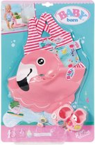 BABY Born Holiday Zwemplezier Set met Zwempak en Opblaasflamingo - Poppenkleding 43 cm