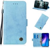 Voor Xiaomi Redmi Note 8 Retro horizontale flip PU lederen tas met kaartsleuven en houder (blauw)