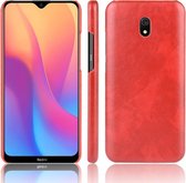 Voor Xiaomi Redmi 8A schokbestendige Litchi Texture PC + PU-behuizing (rood)