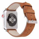Frosted lederen horlogeband voor Apple Watch Series 6 & SE & 5 & 4 44 mm / 3 & 2 & 1 42 mm (bruin)