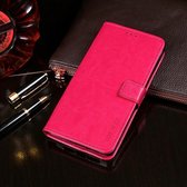 Voor LG V60 ThinQ idewei Crazy Horse Texture Horizontaal Flip Leather Case met houder & kaartsleuven & portemonnee (Rose Red)
