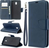 Voor xiaomi redmi 8A lamsvacht textuur pure kleur horizontale flip pu lederen case met houder & kaartsleuven & portemonnee & lanyard (blauw)