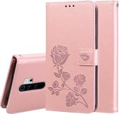 Voor Geschikt voor Xiaomi Redmi Note 8 Pro Rose reliÃ«f horizontaal Flip PU lederen tas, met houder & kaartsleuven & portemonnee (Rose Gold)