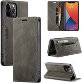 AutSpace A01 Retro Skin-feel Crazy Horse Texture Horizontale flip lederen tas met houder & kaartsleuven & portemonnee & RFID voor iPhone 12/12 Pro (koffie)