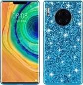 Voor Huawei Mate 30 Pro Glittery poeder schokbestendig TPU-hoesje (blauw)