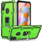 Voor Samsung Galaxy A11 (Amerikaanse versie) Cool Armor PC + TPU schokbestendig hoesje met 360 graden rotatie ringhouder (groen)