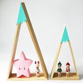 2 STKS Set Houten Sneeuwberg Driehoek Huisrek Kinderkamer Woondecoratie (Groen)