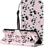 Voor LG Stylo 6 Olie Reliëf Gekleurde Tekening Patroon Horizontale Flip PU Lederen Case met Houder & Kaartsleuven & Portemonnee (Panda's)
