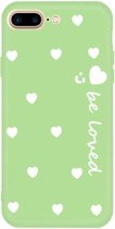 Voor iPhone 8 Plus / 7 Plus Lachend Gezicht Meerdere Love-Hearts Patroon Kleurrijke Frosted TPU Telefoon Beschermhoes (Groen)