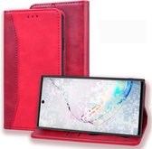 Voor Samsung Galaxy Note 10+ Business Stitching Horizontale flip lederen tas met dubbele vouw & beugel & kaartsleuven & fotolijst & portemonnee (rood)