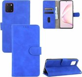 Voor Samsung Galaxy Note10 Lite / A81 Effen kleur Huidgevoel magnetische gesp Horizontale flip kalftextuur PU lederen tas met houder & kaartsleuven & portemonnee (blauw)