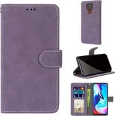 Voor Motorola Moto E7 Plus / G9 Play / G9 Retro Frosted Horizontale Flip PU lederen tas met houder & kaartsleuven & portemonnee & fotolijst (paars)