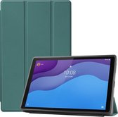 Voor Lenovo Tab M10 HD 2e generatie TB-X306 Zwenkwielpatroon Horizontale Flip Tablet PC Beschermende lederen tas met Tri-fold beugel & Slaapfunctie (Donkergroen)