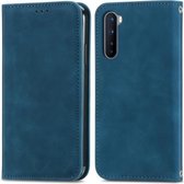 Retro Skin Feel Business Magnetische Horizontale Flip Leren Case Met Houder & Kaartsleuven & Portemonnee & Fotolijst Voor OnePlus Nord (Blauw)