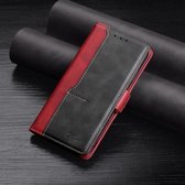 Retro textuur contrasterende kleur zijgesp horizontale flip lederen tas met houder & kaartsleuven & portemonnee voor iPhone XS Max (rood)